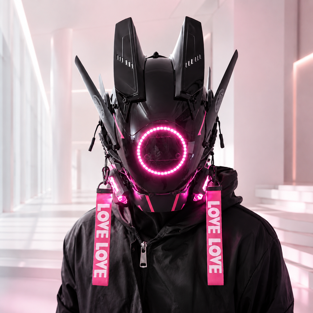 Cyberpunk LED Light-Up Helmet Mask for Rave Festival Costume
