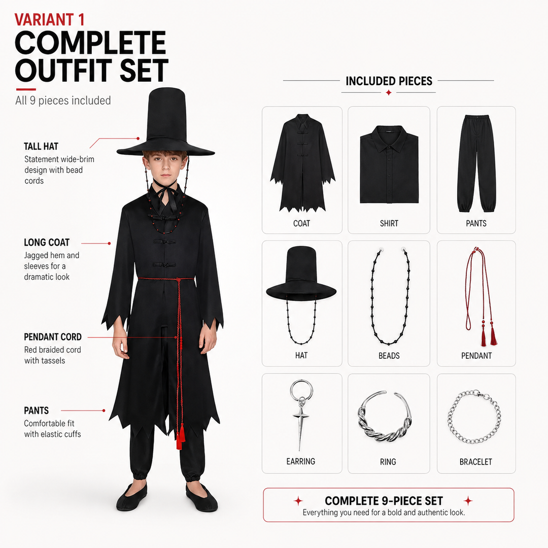 Jinu Demon Hunter Hanbok Cosplay Costume for Kids and Adult