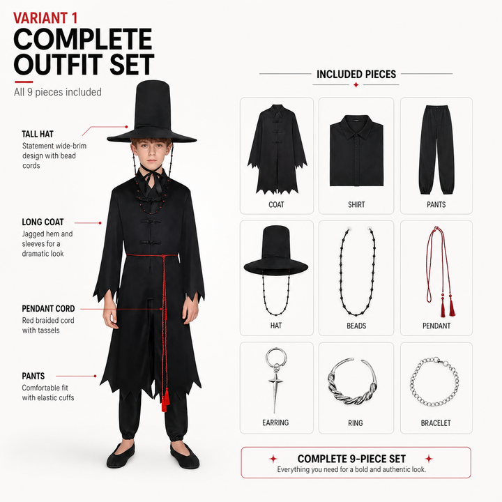Jinu Demon Hunter Hanbok Cosplay Costume for Kids and Adult