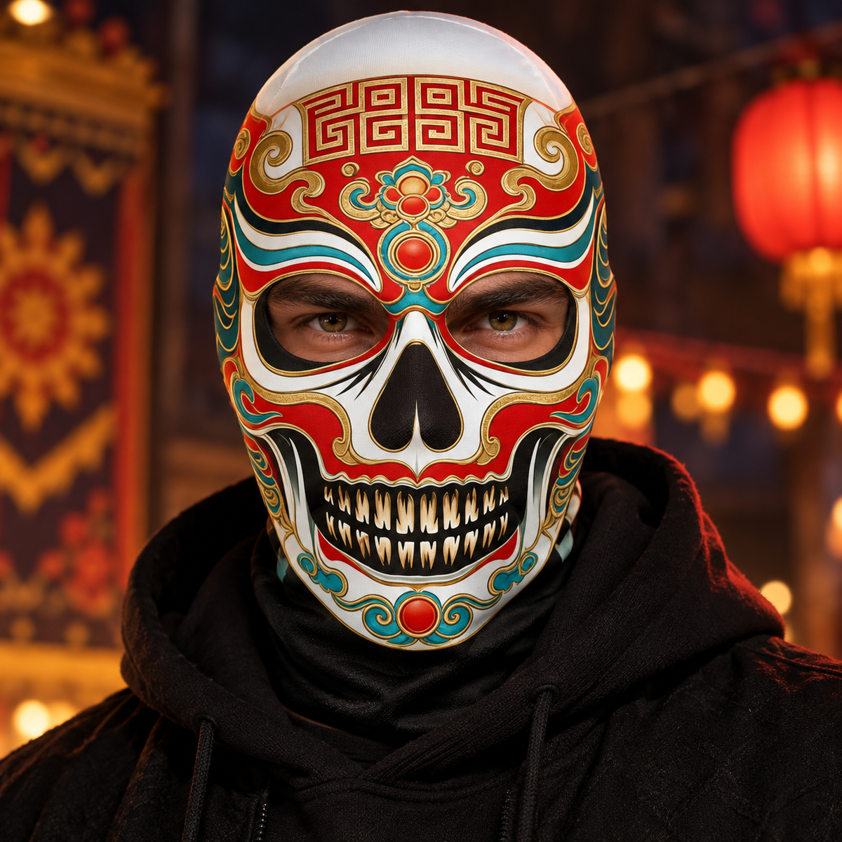 Scary Skeleton Halloween Full Face Mesh Mask