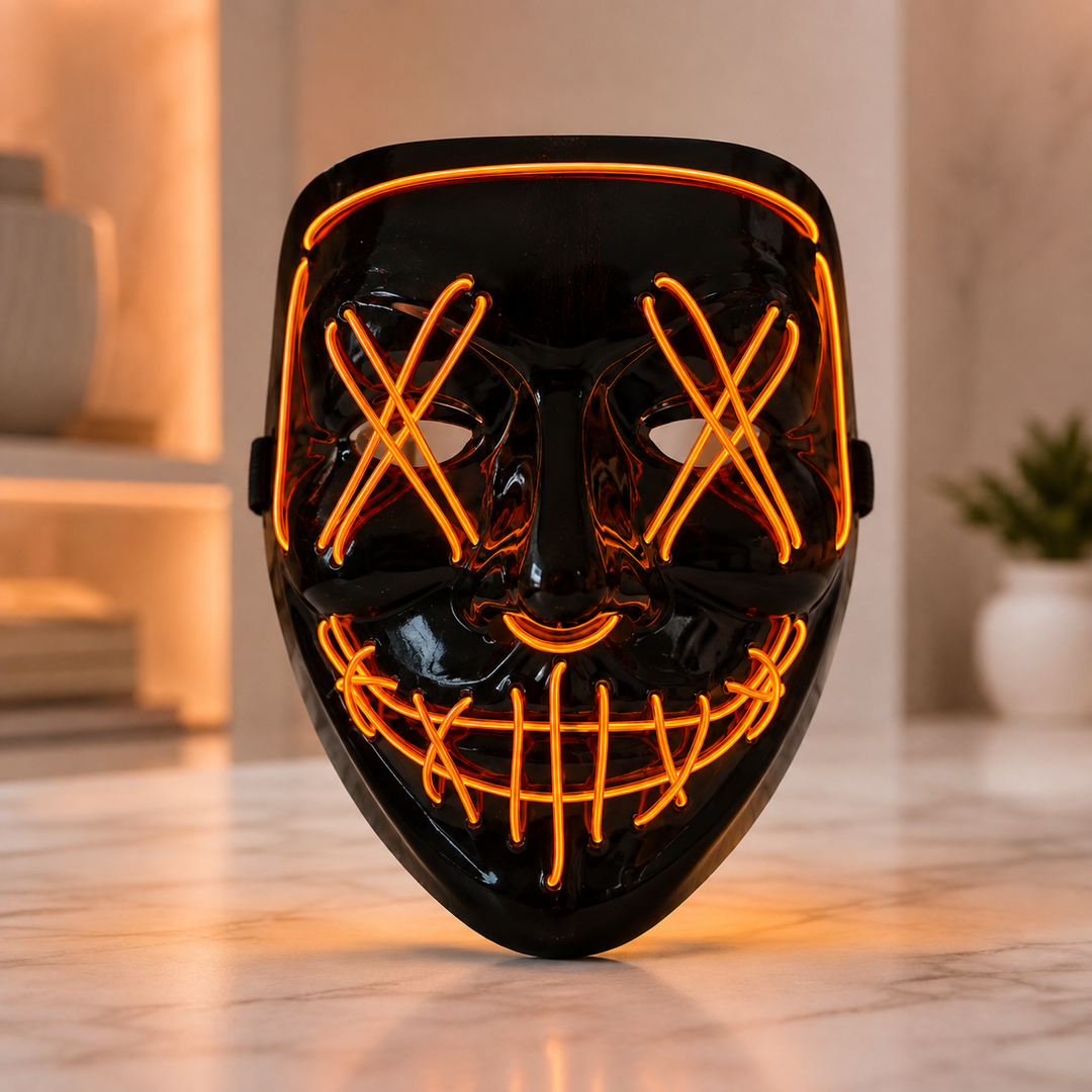 LED Purge-Style Glow Mask Light Up Halloween Costume Mask