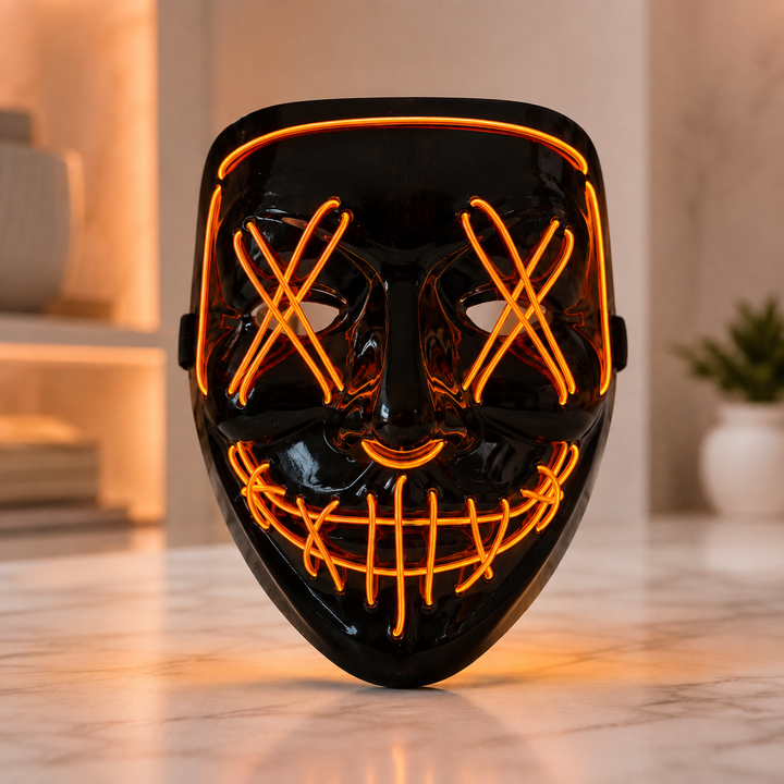 LED Purge-Style Glow Mask Light Up Halloween Costume Mask