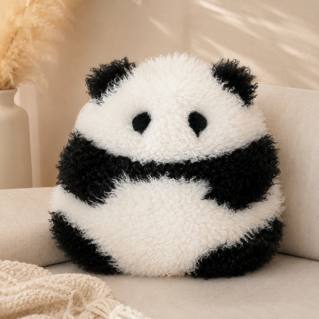 Kawaii Hedgehog Panda Plush Soft Chubby Round Pillow Kids Gift
