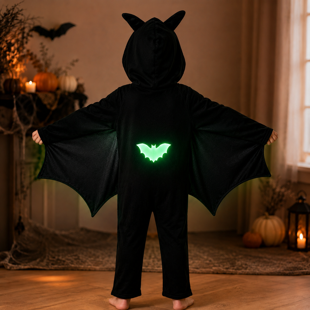 Kids Bat Halloween Costume Glow in the Dark Cape Cloak Costume