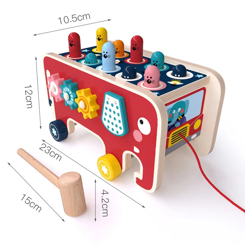 Montessori Wooden Elephant Motor Skills Toy