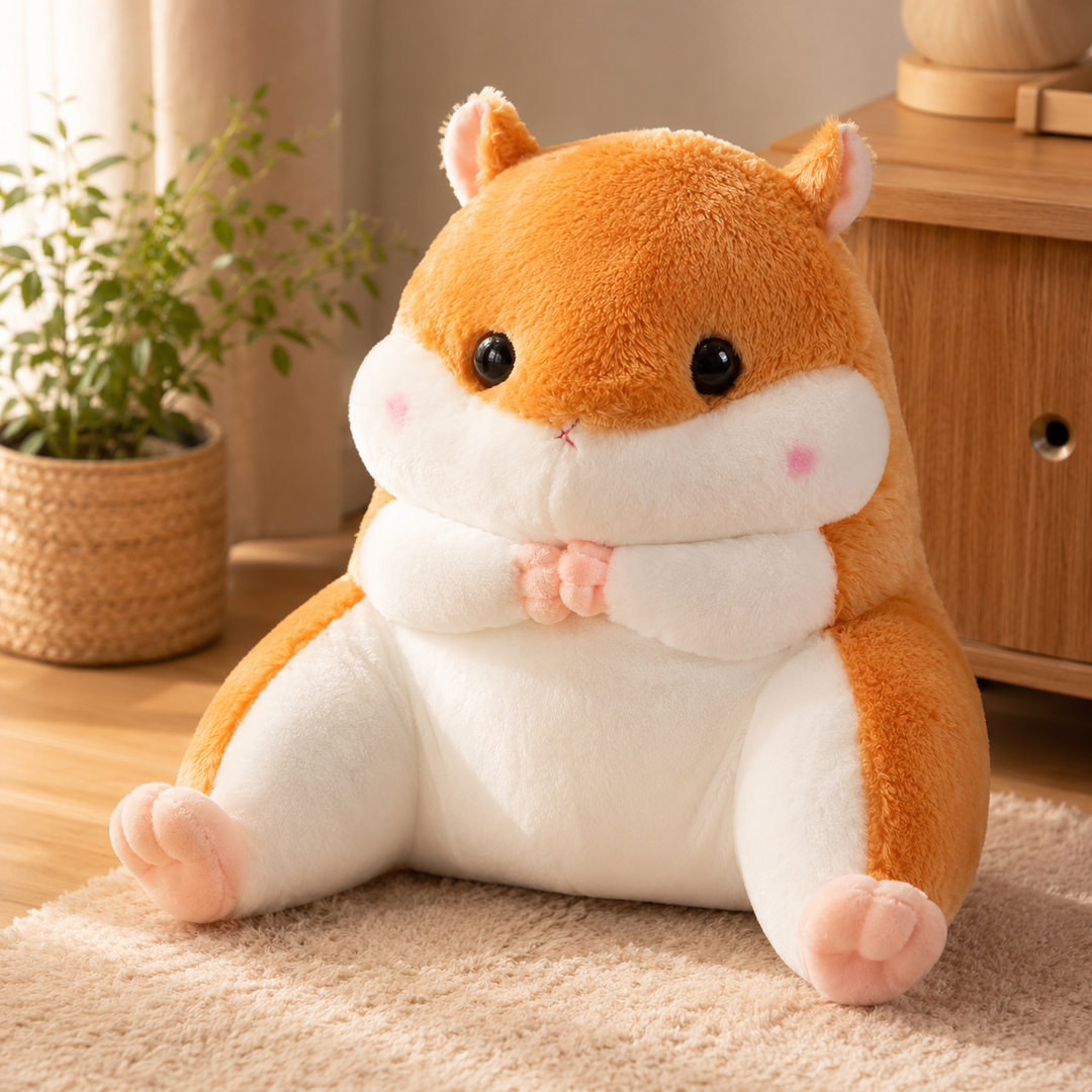 Cute Hamster Backrest Cushion Car Office Waist Support Pillow