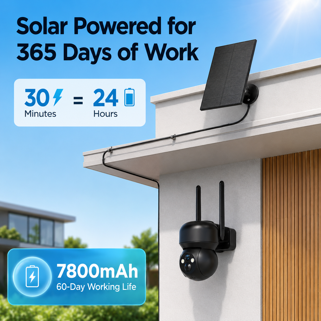 Solar Security Camera 4G LTE 360 Live View 2.5K Outdoor Wireless No WiFi