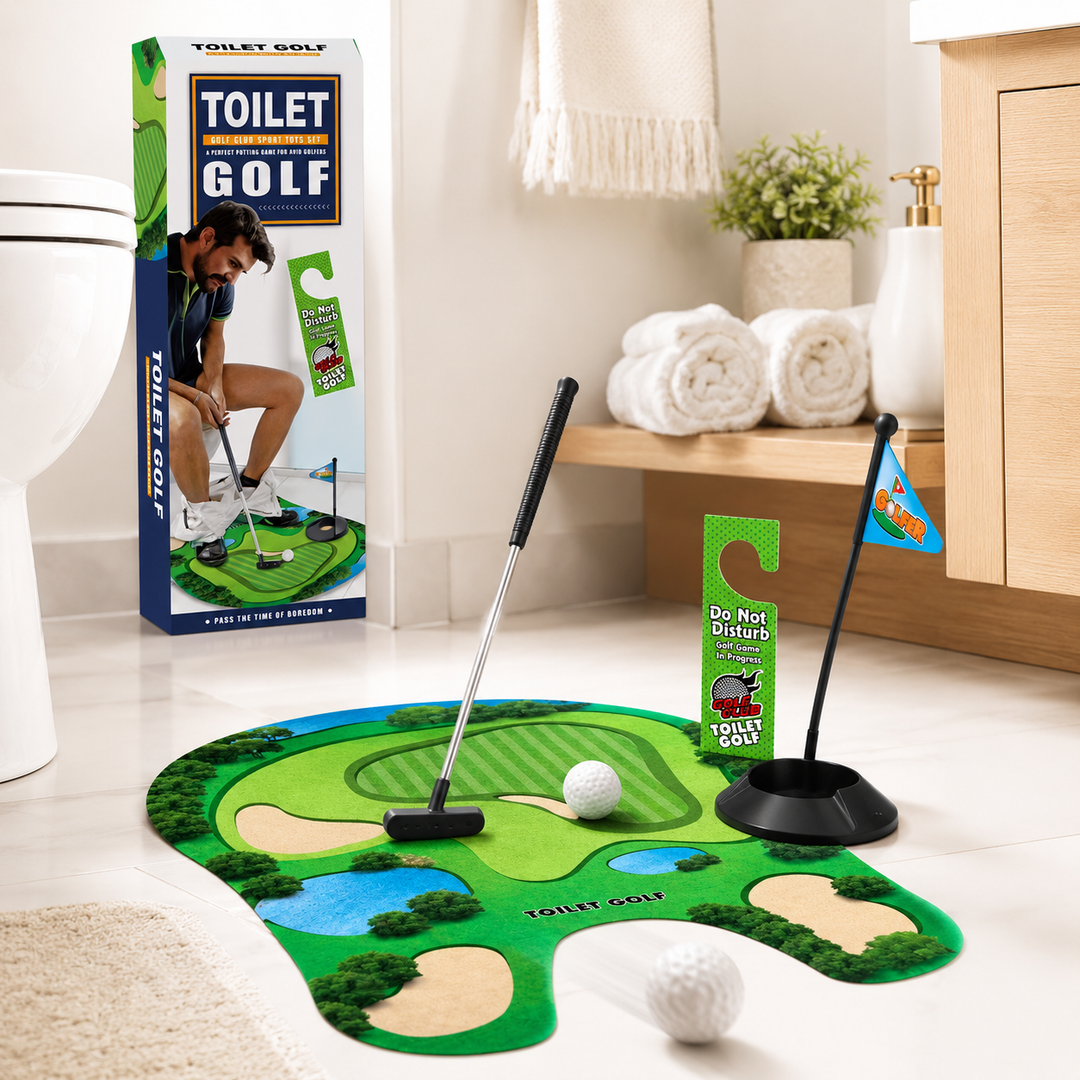 Toilet Golf Funny Putting Game Bathroom Gag Gift Set