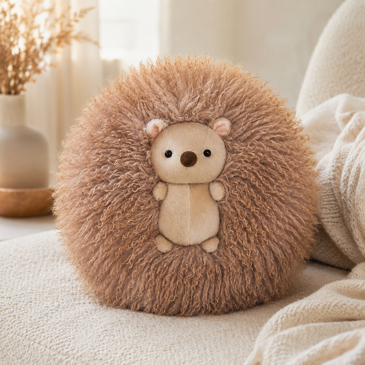 Kawaii Hedgehog Panda Plush Soft Chubby Round Pillow Kids Gift