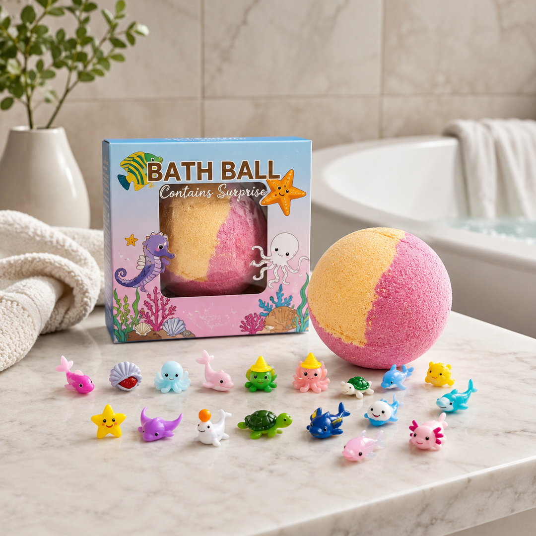 Organic Bath Bombs Set Surprise Toys Essential Oil Moisturizing Kids Gift