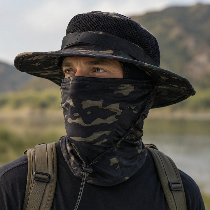 Mesh Fishing Boonie Hat Ice Silk Camouflage Round Brim Outdoor