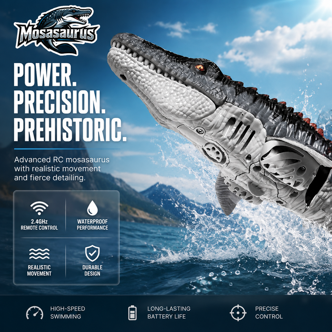 RC Mosasaurus Pool Toy Remote Control Sea Dinosaur Water Splash Outdoor Gift