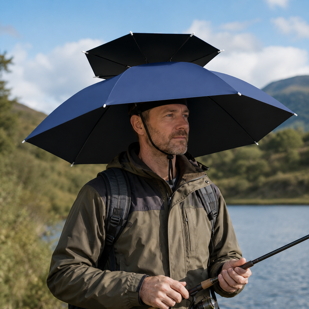 Fishing Head Umbrella Hat Rain-Proof Sunshade Cap Outdoor