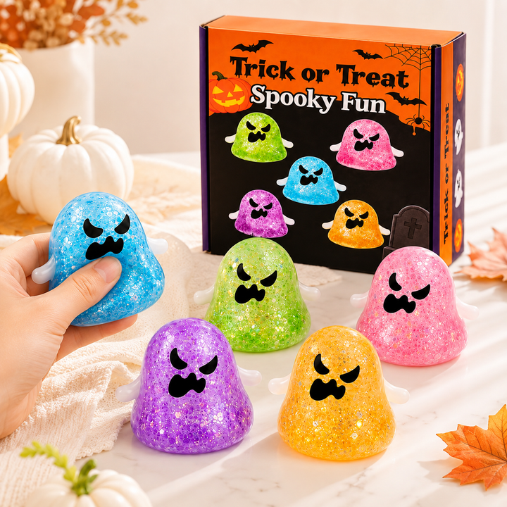 Squishy Fun Box 8-Piece Sensory Toy Set with Food and Animal Shapes