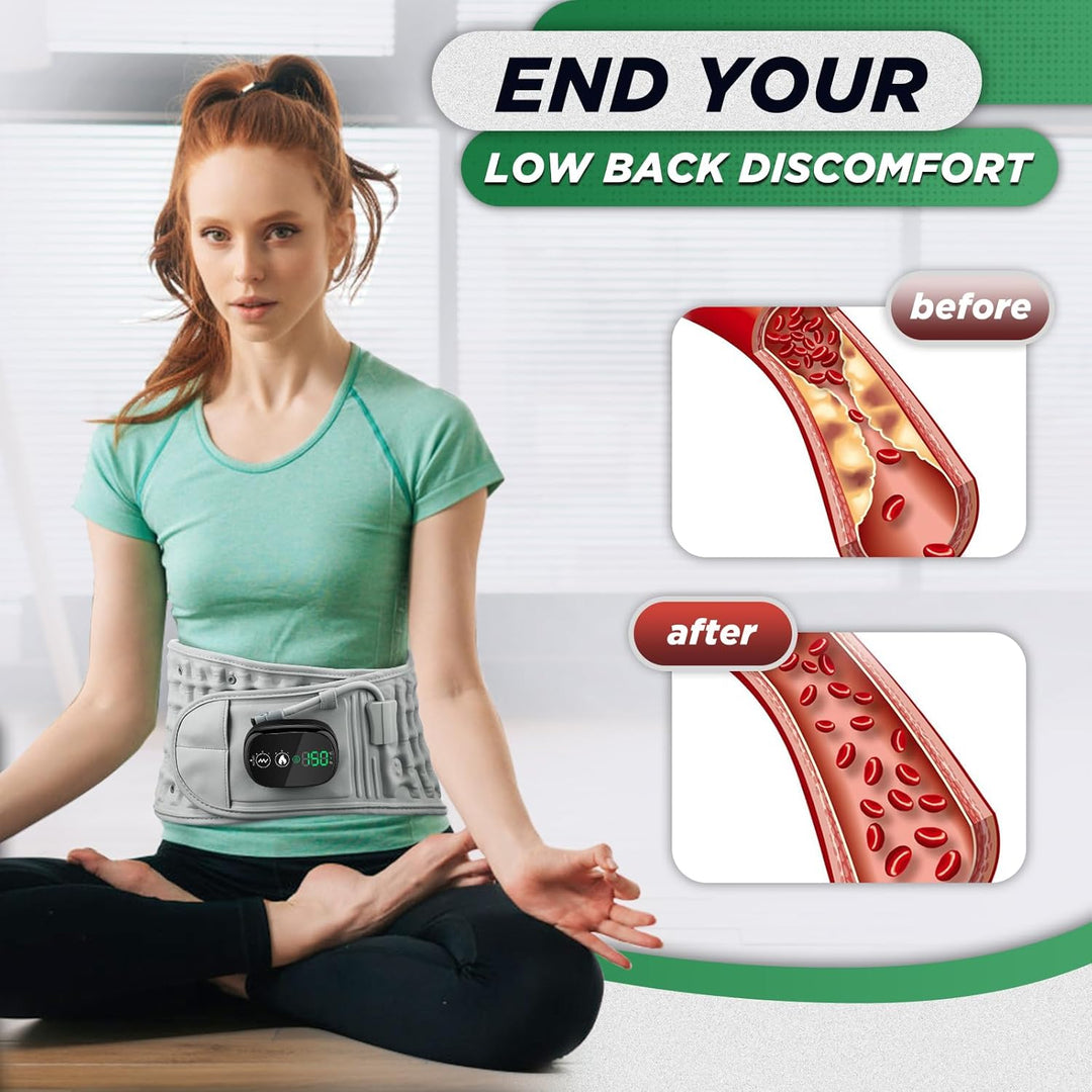 Inflatable Back Support Belt LED Light Therapy Device