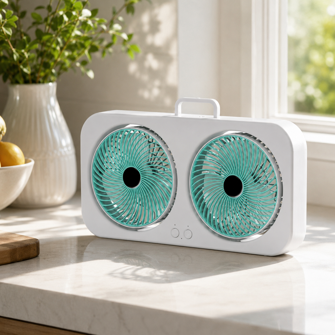 Double Head USB Circulating Fan Dual Motor 360 Adjustable Type-C Home Outdoor