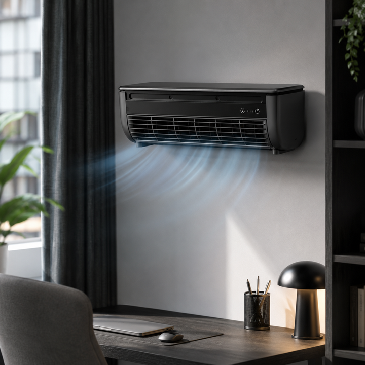Cordless Wall Mounted Kitchen Fan Wireless Cooling Mist No Drill Dormitory