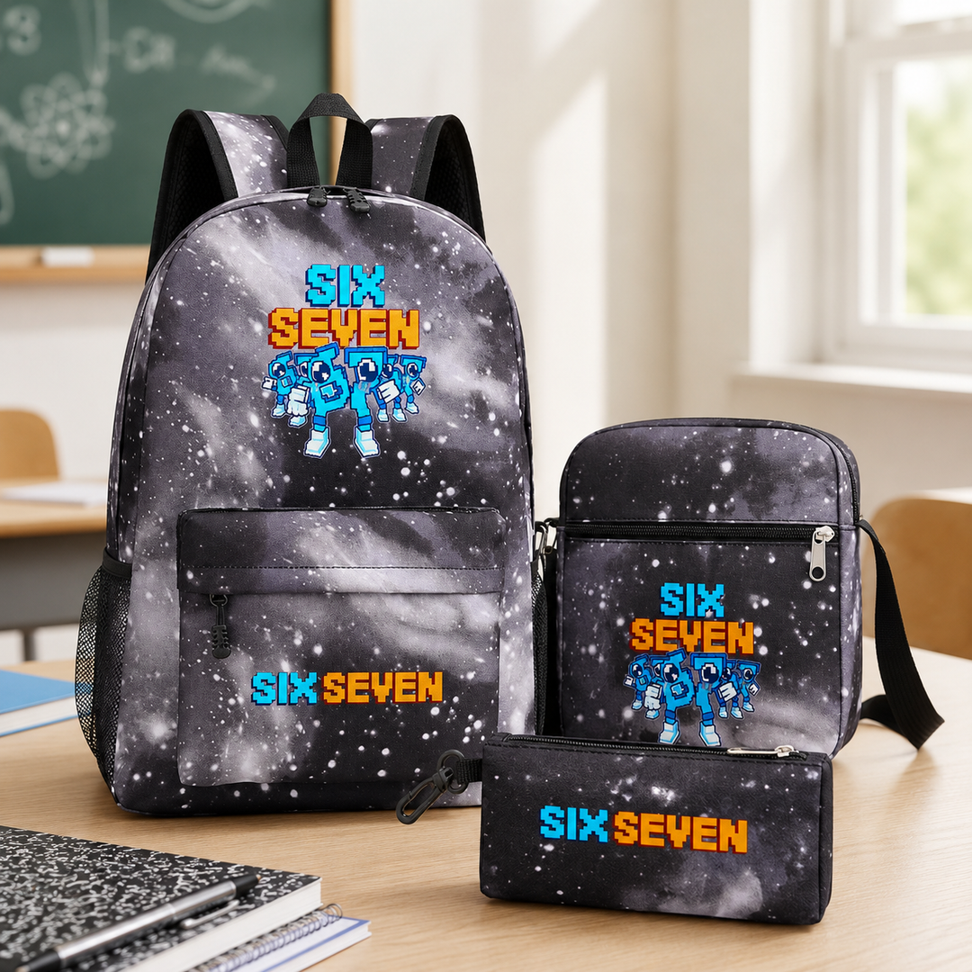 67 Six Seven Backpack 3-Piece Set with Crossbody Bag and Pencil Case for School