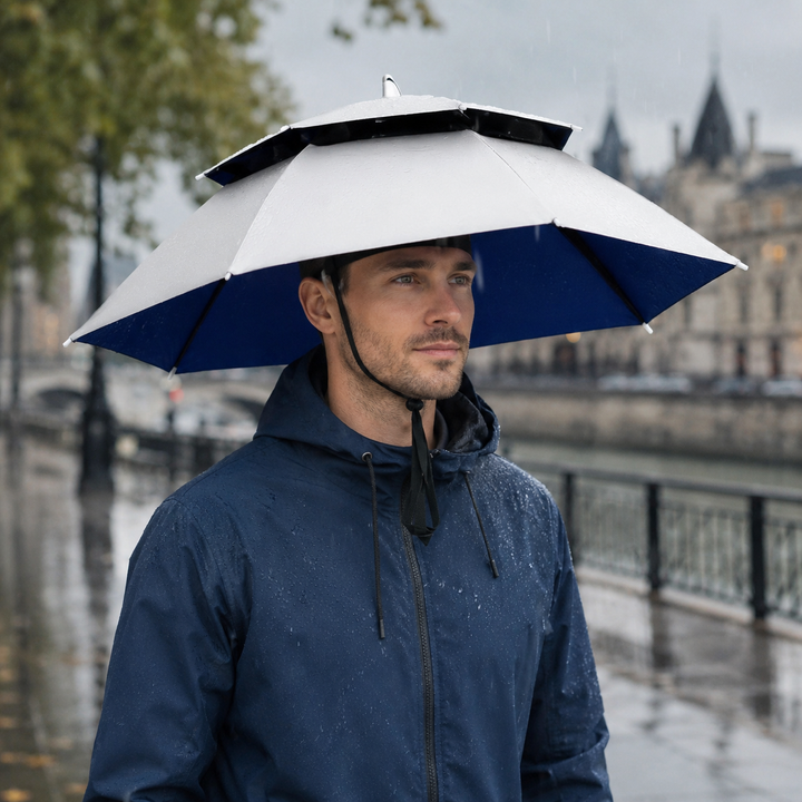 Foldable Umbrella Hat Double Layer Sun Protection Fishing Golf Camping