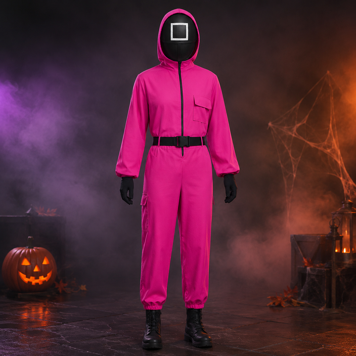Rose Red Guard Jumpsuit Square Mask