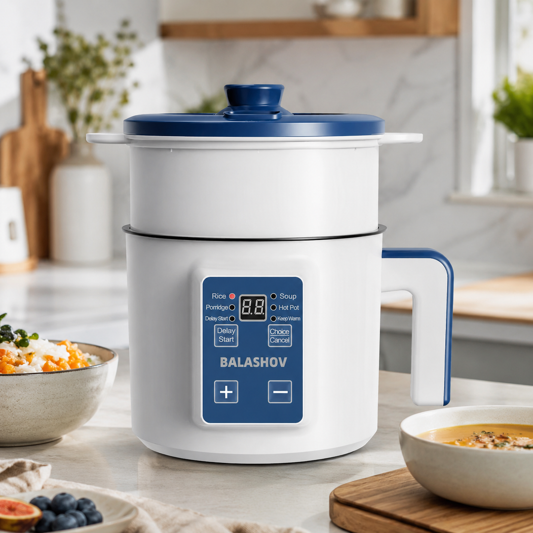1.7L Electric Rice Cooker Multi-Function Non-Stick Pot Steamer Single Double Layer