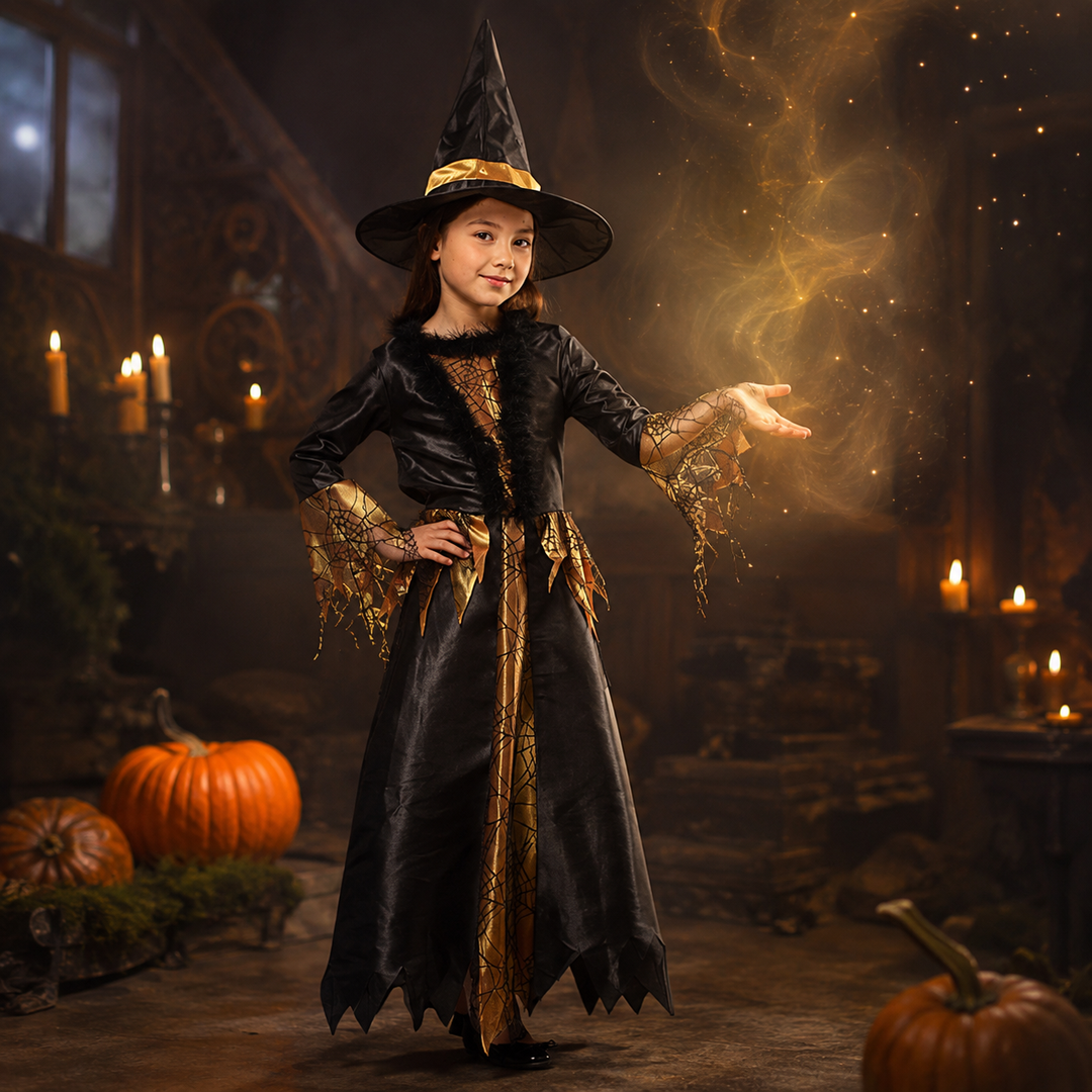 Girls Witch Costume with Hat Halloween Costume