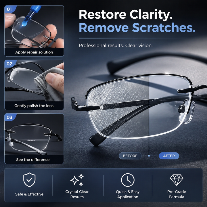 Glass &amp; Lens Scratch Repair Kit Polish Refinishing Agent Restores Clarity