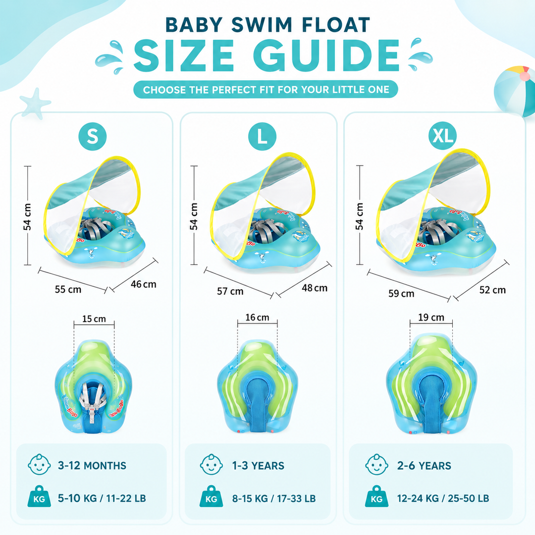 Baby Pool Float Canopy Inflatable Infant Swim Ring Bathing Summer Kids