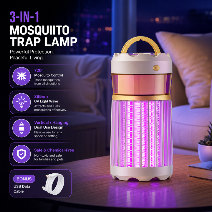 Mosquito Repellent Lamp Insect Trap Camping Nightlight 3-in-1