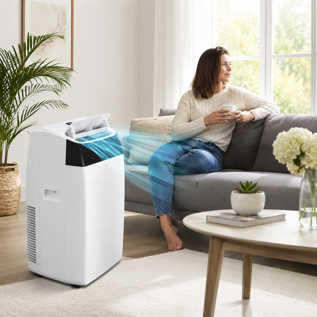 14000 BTU Portable Air Conditioner 3-in-1 Dehumidifier Fan Remote Sleep Mode