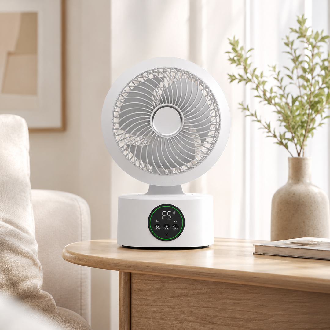 Wall-Hanging Fan Remote Voice USB Rechargeable Folding Nightlight Cooler