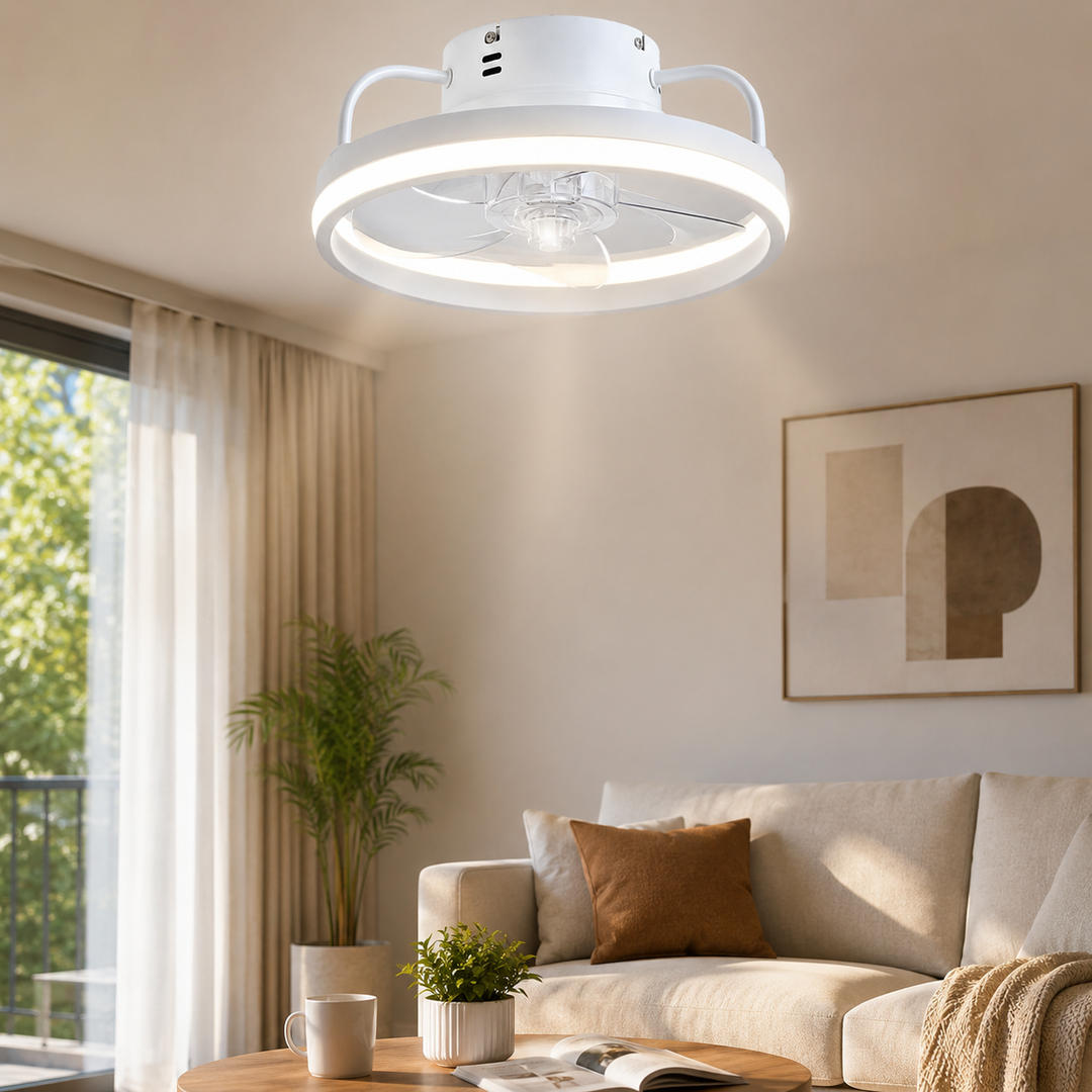 55W Ceiling Fan with LED Light Remote Bedroom 34cm 4 Styles