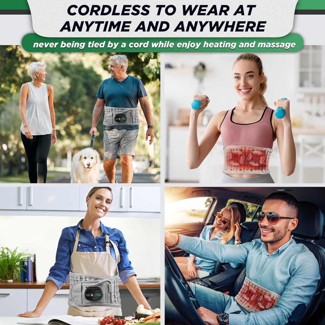 Inflatable Back Support Belt LED Light Therapy Device