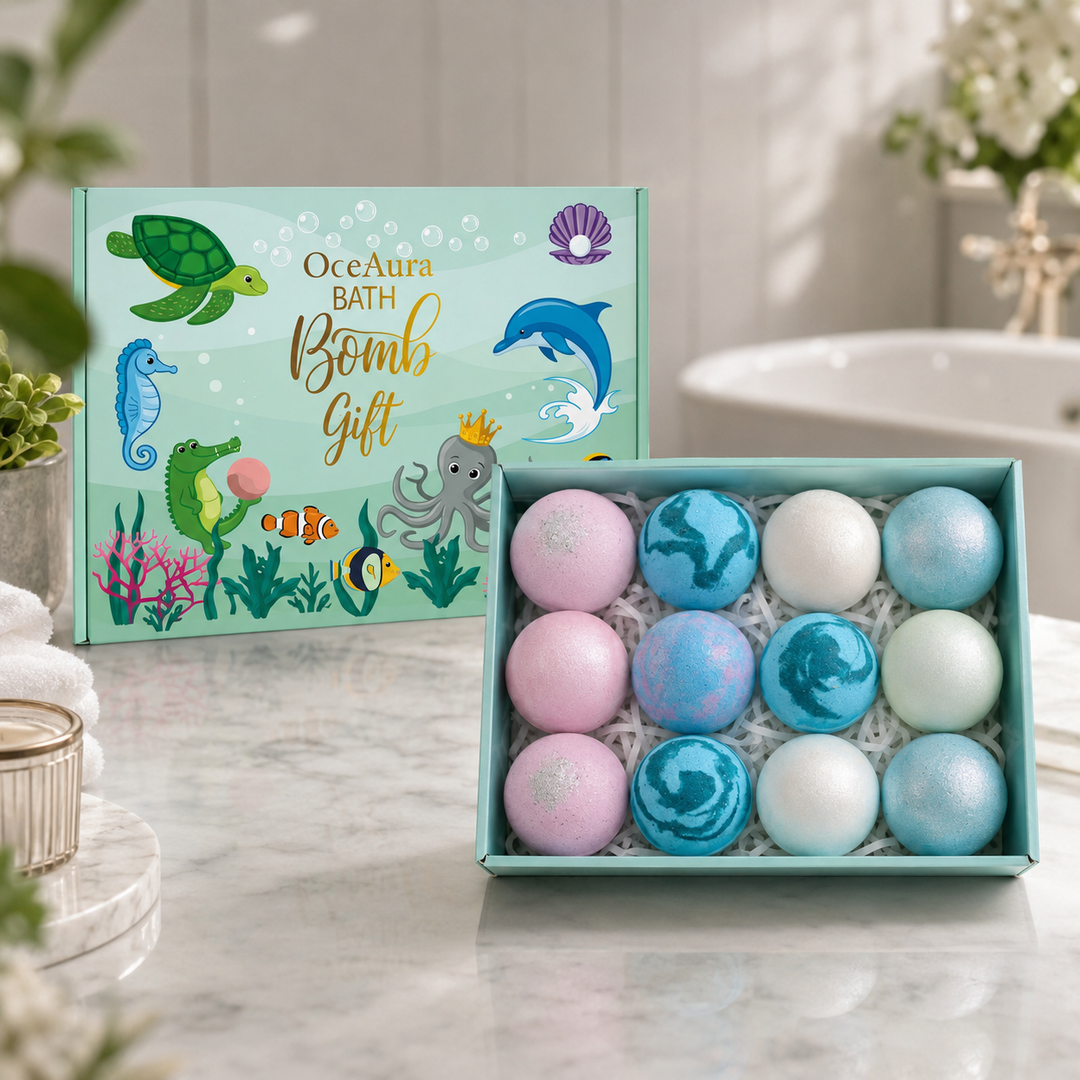 Organic Bath Bombs Set Surprise Toys Essential Oil Moisturizing Kids Gift