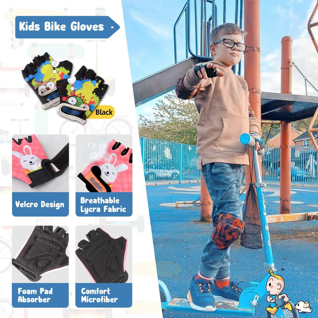 Kids Knee Pads Elbow Pads Bike Gloves Set