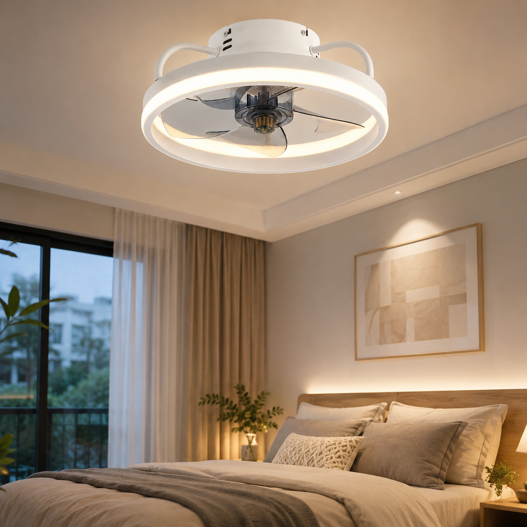 55W Ceiling Fan with LED Light Remote Bedroom 34cm 4 Styles