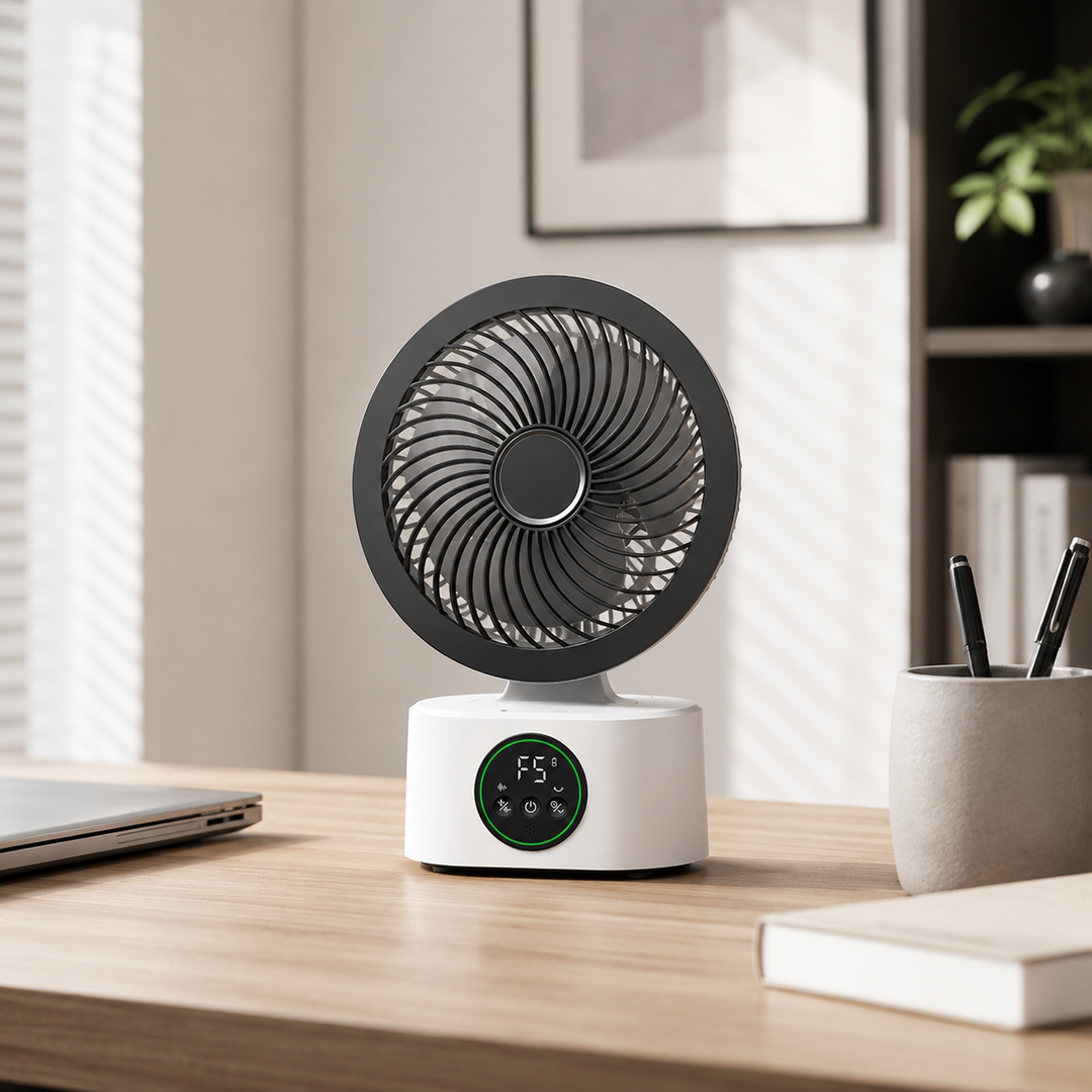 Wall-Hanging Fan Remote Voice USB Rechargeable Folding Nightlight Cooler