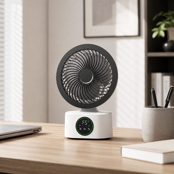 Wall-Hanging Fan Remote Voice USB Rechargeable Folding Nightlight Cooler