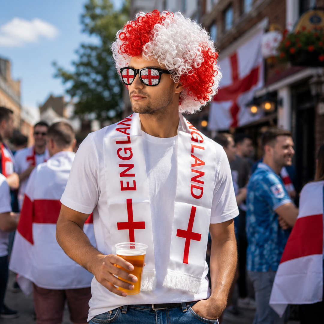 Country Flag Headband Afro Wig Hat Sports Fan Kit Sunglasses Scarf World Cup Independence Day