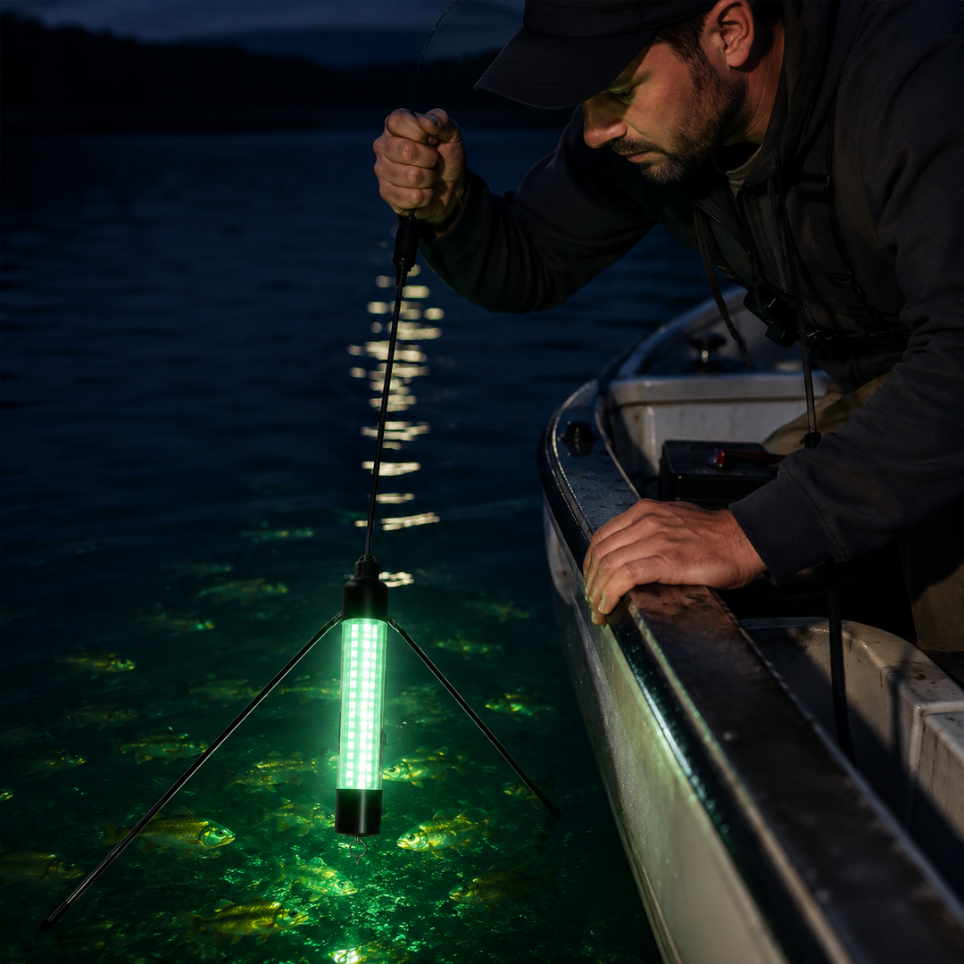 Underwater Fishing Light 12V 120 Green LED Submersible Lamp 50000LM Night Fishing