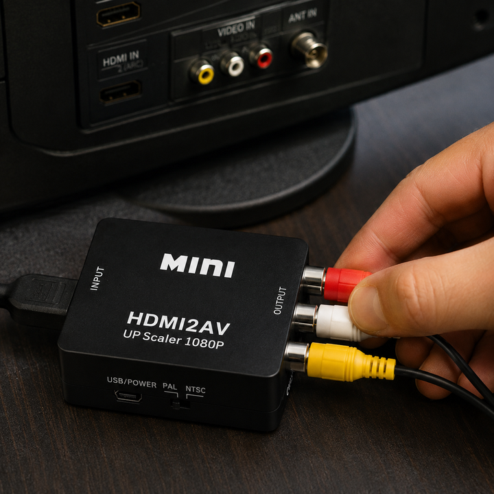 HDMI to RCA Converter Composite AV Adapter 1080P CVBS for Old TV