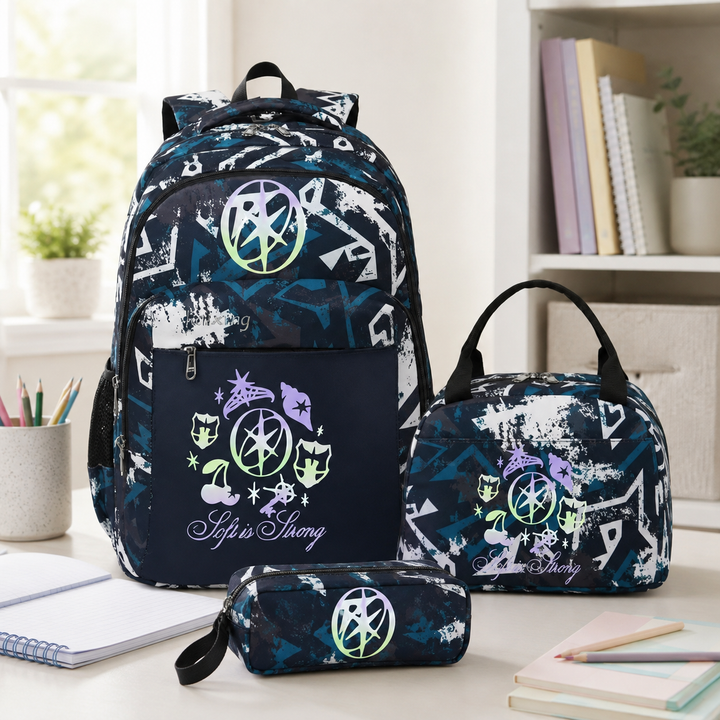 Girls Katseye School Backpack Set with Lunch Bag and Pencil Case