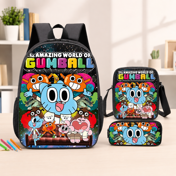 Boys Amazing World of Gumball School Backpack Set