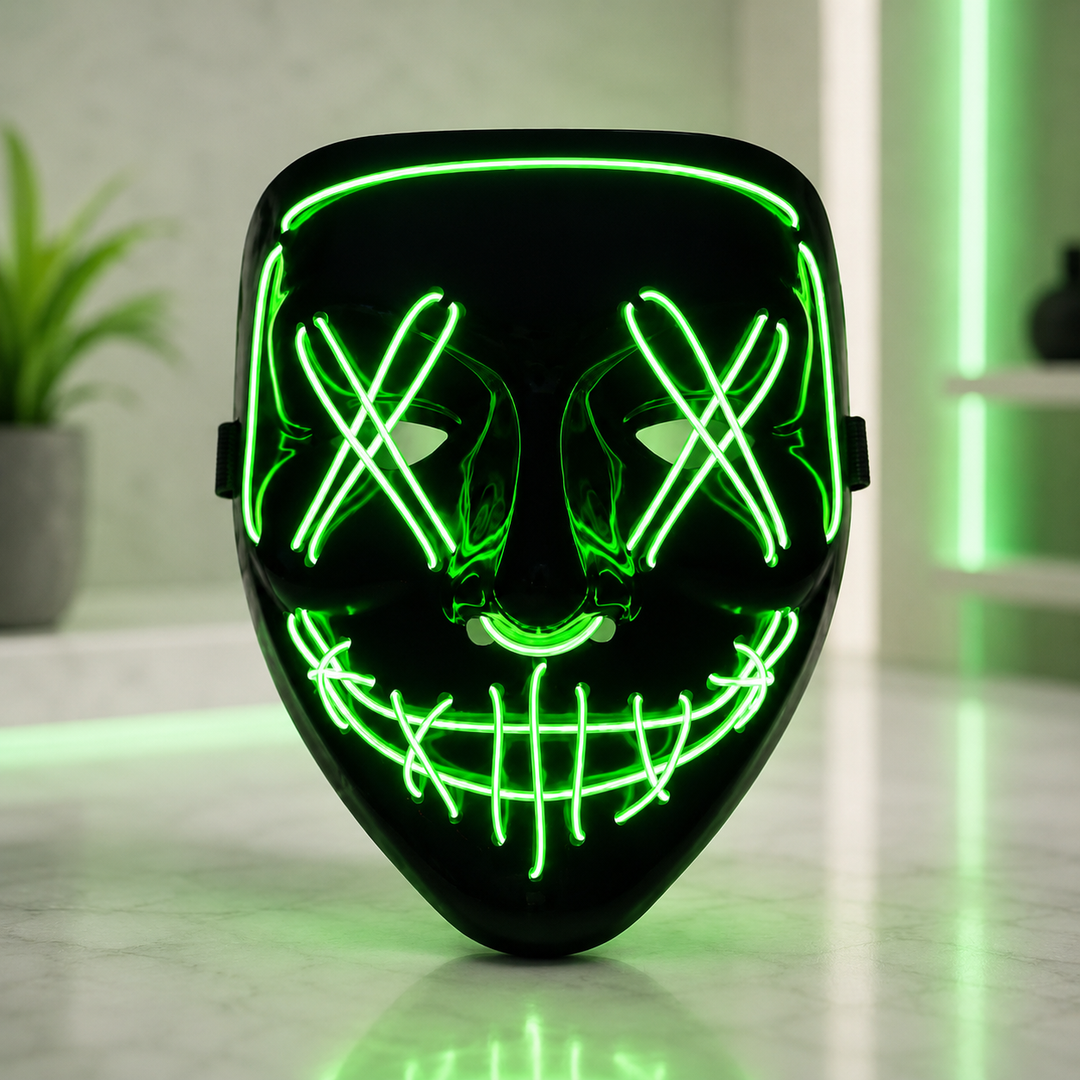 LED Purge-Style Glow Mask Light Up Halloween Costume Mask