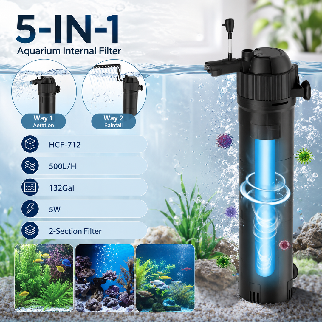 UV Aquarium Sterilizer Filter Light Fish Pond Tank Clarifier Pump Algae Killer