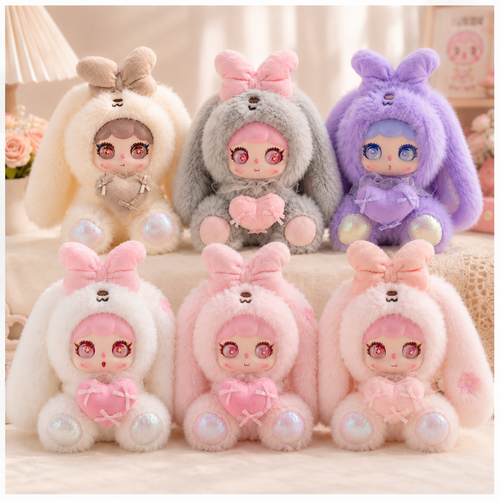 Cute Rabbit Ear Doll Plush Keychain Pendant Bag Charm Gift
