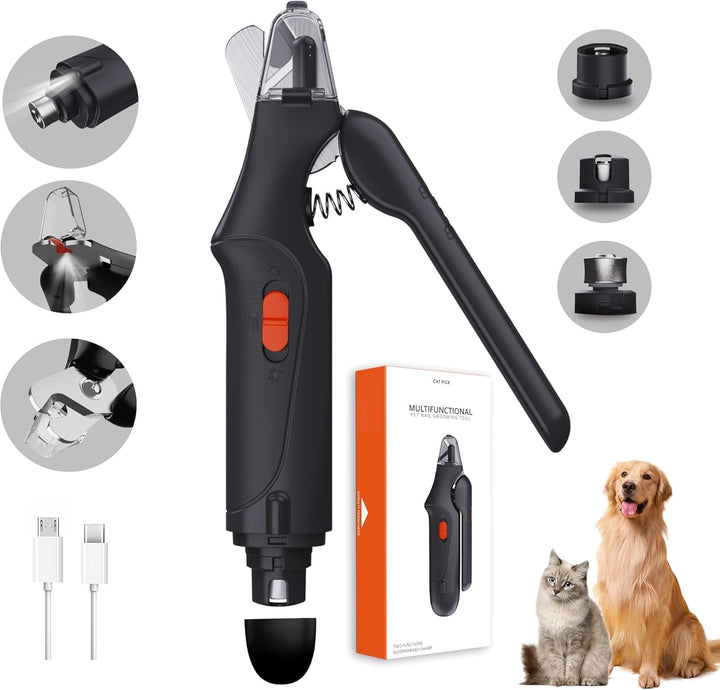 Cat Dog Nail Clippers Trimmers USB Rechargeable with LED Light