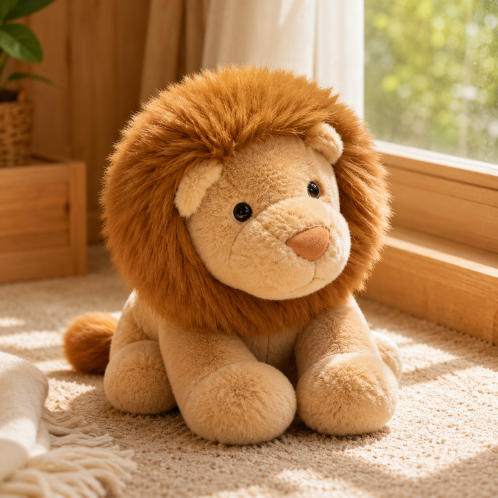 Cute Lion Cub Plush Toy Soft Fluffy Stuffed Kids Gift