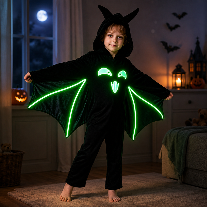 Kids Bat Halloween Costume Glow in the Dark Cape Cloak Costume