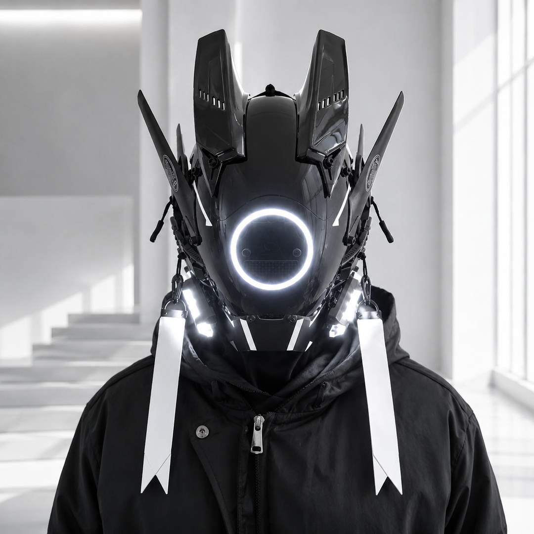 Cyberpunk LED Light-Up Helmet Mask for Rave Festival Costume